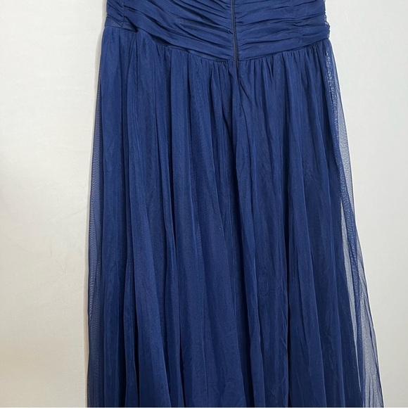 Eva Brazzi Black Tie Navy Blue Lace Front Strapless Chiffon Evening Gown. Size 8 - Picture 8 of 16